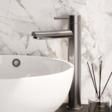 BRAUER Brushed Carving verhoogde opbouw wastafelmengkraan model A RVS geborsteld PVD