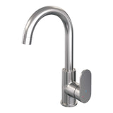 BRAUER Brushed Edition hoge opbouw wastafelmengkraan met draaibare ronde uitloop model C RVS geborsteld PVD