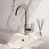 BRAUER Brushed Edition hoge opbouw wastafelmengkraan met draaibare ronde uitloop model C RVS geborsteld PVD