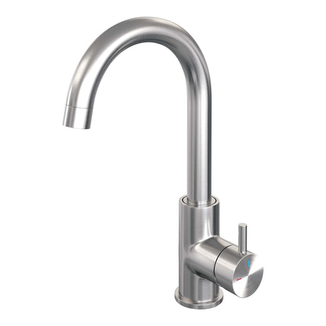 BRAUER Brushed Edition hoge opbouw wastafelmengkraan met draaibare ronde uitloop model B RVS geborsteld PVD