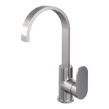 BRAUER Brushed Edition hoge opbouw wastafelmengkraan met draaibare platte uitloop model C RVS geborsteld PVD
