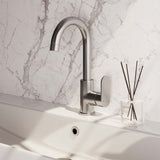 BRAUER Brushed Edition hoge opbouw wastafelmengkraan met draaibare platte uitloop model C RVS geborsteld PVD