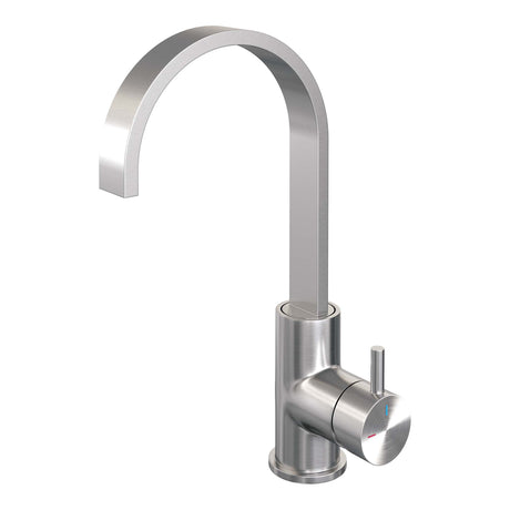 BRAUER Brushed Edition hoge opbouw wastafelmengkraan met draaibare platte uitloop model B RVS geborsteld PVD