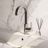 BRAUER Stripe hoge opbouw wastafelmengkraan met draaibare platte uitloop model A RVS-kleurig geborsteld PVD 5-NG-003-S5