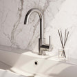 BRAUER Brushed Edition hoge opbouw wastafelmengkraan met draaibare ronde uitloop model A RVS geborsteld PVD