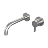 BRAUER Brushed Edition inbouw wastafelmengkraan met gebogen uitloop en rozetten model E1 RVS geborsteld PVD