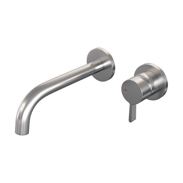 BRAUER Brushed Edition inbouw wastafelmengkraan met gebogen uitloop en rozetten model E1 RVS geborsteld PVD