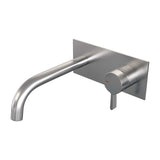BRAUER Brushed Edition inbouw wastafelmengkraan met gebogen uitloop en afdekplaat model E1 RVS geborsteld PVD