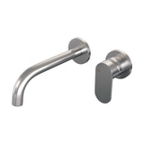 BRAUER Brushed Edition inbouw wastafelmengkraan met gebogen uitloop en rozetten model C1 RVS geborsteld PVD