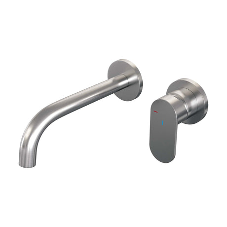 BRAUER Brushed Edition inbouw wastafelmengkraan met gebogen uitloop en rozetten model C1 RVS geborsteld PVD