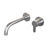 BRAUER Brushed Edition inbouw wastafelmengkraan met gebogen uitloop en rozetten model D1 RVS geborsteld PVD