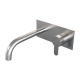 BRAUER Brushed Edition inbouw wastafelmengkraan met gebogen uitloop en afdekplaat model D1 RVS geborsteld PVD