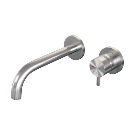BRAUER Brushed Edition inbouw wastafelmengkraan met gebogen uitloop en rozetten model B1 RVS geborsteld PVD