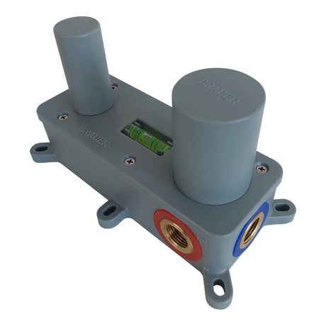 BRAUER Brushed Edition inbouw wastafelmengkraan met gebogen uitloop en rozetten model B1 RVS geborsteld PVD