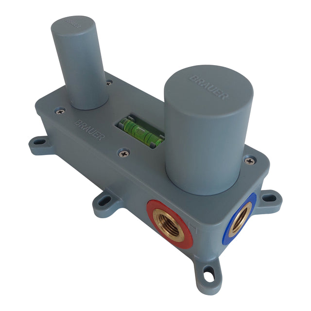 BRAUER Brushed Edition inbouw wastafelmengkraan met gebogen uitloop en afdekplaat model B1 RVS geborsteld PVD