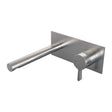 BRAUER Brushed Edition inbouw wastafelmengkraan met rechte uitloop en afdekplaat model E1 RVS geborsteld PVD