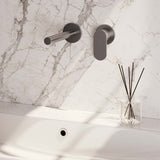 BRAUER Brushed Edition inbouw wastafelmengkraan met rechte uitloop en rozetten model C1 RVS geborsteld PVD