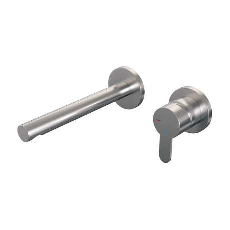 BRAUER Brushed Edition inbouw wastafelmengkraan met rechte uitloop en rozetten model D1 RVS geborsteld PVD