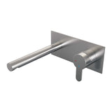 BRAUER Brushed Edition inbouw wastafelmengkraan met rechte uitloop en afdekplaat model D1 RVS geborsteld PVD