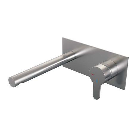 BRAUER Brushed Edition inbouw wastafelmengkraan met rechte uitloop en afdekplaat model D1 RVS geborsteld PVD