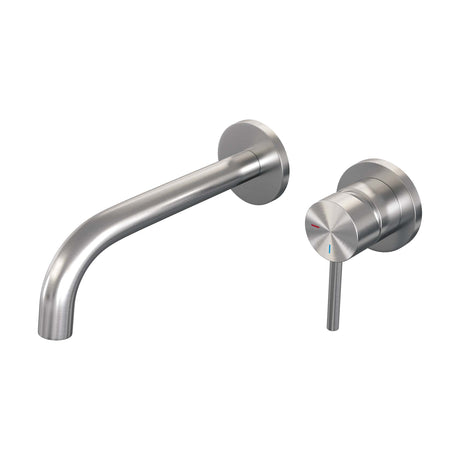 BRAUER Brushed Edition inbouw wastafelmengkraan met gebogen uitloop en rozetten model A1 RVS geborsteld PVD