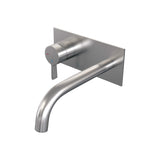BRAUER Brushed Edition inbouw wastafelmengkraan met gebogen uitloop en rozetten model E2 RVS geborsteld PVD