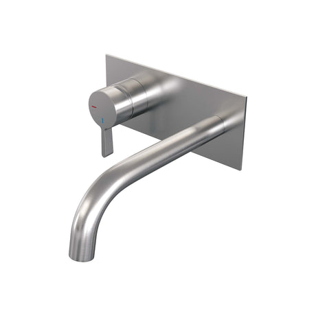BRAUER Brushed Edition inbouw wastafelmengkraan met gebogen uitloop en rozetten model E2 RVS geborsteld PVD