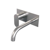 BRAUER Brushed Edition inbouw wastafelmengkraan met gebogen uitloop en rozetten model C2 RVS geborsteld PVD