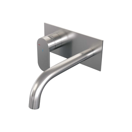 BRAUER Brushed Edition inbouw wastafelmengkraan met gebogen uitloop en rozetten model C2 RVS geborsteld PVD