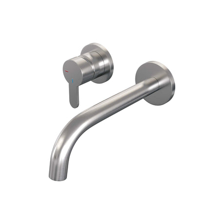 BRAUER Brushed Edition inbouw wastafelmengkraan met gebogen uitloop en rozetten model D2 RVS geborsteld PVD
