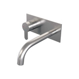 BRAUER Brushed Edition inbouw wastafelmengkraan met gebogen uitloop en rozetten model D2 RVS geborsteld PVD