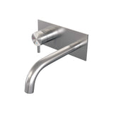 BRAUER Brushed Edition inbouw wastafelmengkraan met gebogen uitloop en rozetten model B2 RVS geborsteld PVD