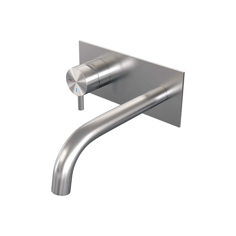 BRAUER Brushed Edition inbouw wastafelmengkraan met gebogen uitloop en rozetten model B2 RVS geborsteld PVD