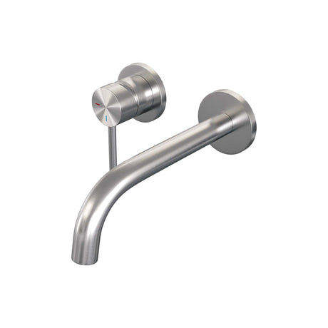 BRAUER Brushed Carving inbouw wastafelmengkraan met rechte uitloop en afdekplaat model A2 RVS geborsteld PVD
