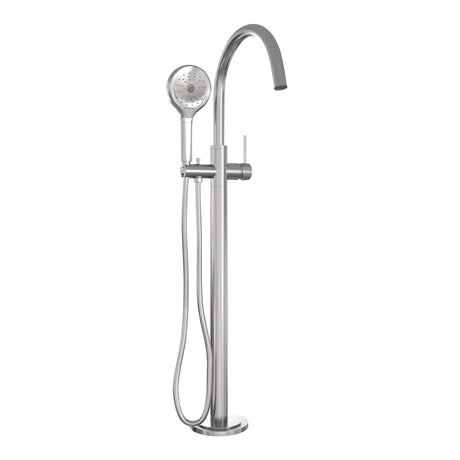 BRAUER Brushed Carving vrijstaande badmengkraan SET 02 met 3-standen handdouche en doucheslang RVS geborsteld PVD