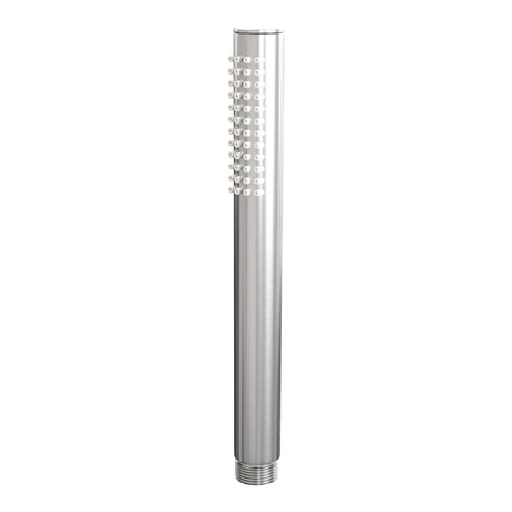 BRAUER Brushed Carving opbouw baddouche thermostaatkraan SET 03 met wandhouder en staaf handdouche en doucheslang RVS geborsteld PVD