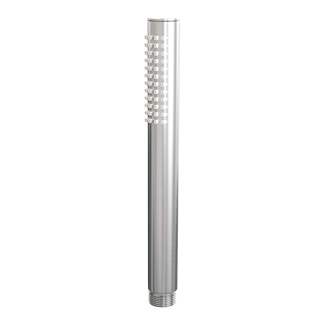 BRAUER Brushed Carving opbouw baddouche thermostaatkraan SET 03 met wandhouder en staaf handdouche en doucheslang RVS geborsteld PVD