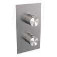 BRAUER Brushed Carving 3-weg inbouwthermostaat met in- en afbouwdelen RVS geborsteld PVD