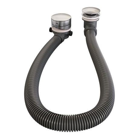 BRAUER Brushed Carving thermostatische inbouw badkraan SET 02 met badvulcombinatie en 3-standen handdouche en doucheslang en wandaansluitbocht RVS geborsteld PVD