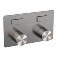 BRAUER Brushed Carving 2-weg inbouwthermostaat met drukknoppen met in- en afbouwdelen RVS geborsteld PVD