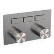 BRAUER Brushed Carving 3-weg inbouwthermostaat met drukknoppen met in- en afbouwdelen RVS geborsteld PVD