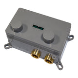 BRAUER Brushed Carving thermostatische inbouw badkraan met drukknoppen SET 04 met badvulcombinatie en 3-standen handdouche en doucheslang en wandaansluitbocht RVS geborsteld PVD 5-NG-213