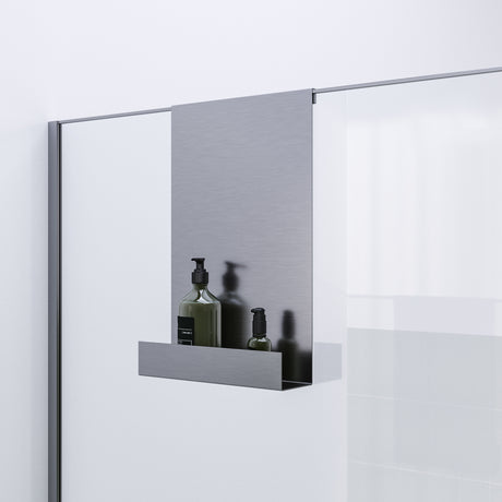 BRAUER Doucherek hangend met glasklem RVS geborsteld PVD 5-NG-228