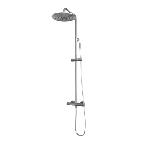 BRAUER Brushed Edition opbouw thermostatische regendouche SET 03 met 30 cm hoofddouche en staaf handdouche en doucheslang RVS geborsteld PVD 5-NG-241