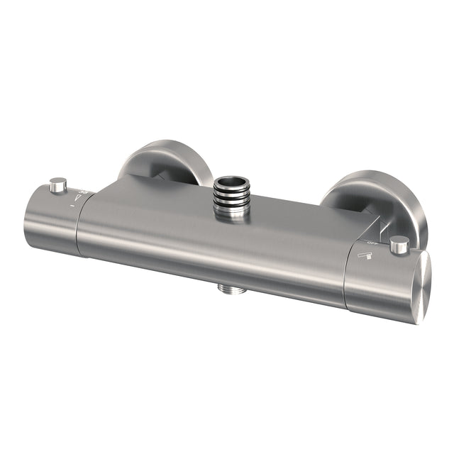 BRAUER Brushed Edition opbouw thermostatische regendouche SET 03 met 30 cm hoofddouche en staaf handdouche en doucheslang RVS geborsteld PVD 5-NG-241