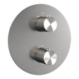 BRAUER Brushed Carving 3-weg inbouwthermostaat rond met in- en afbouwdelen RVS geborsteld PVD 5-NG-266