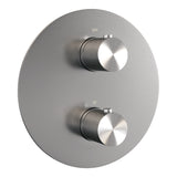 BRAUER Brushed Carving 3-weg inbouwthermostaat rond met in- en afbouwdelen RVS geborsteld PVD 5-NG-266