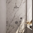 BRAUER Brushed Edition thermostatische inbouw regendouche 3-weg rond SET 80 met 30 cm douchekop en rechte muurarm en 3-standen handdouche en doucheslang en wandaansluitbocht RVS geborsteld PVD 5-NG-274