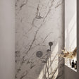 BRAUER Brushed Edition thermostatische inbouw regendouche 3-weg rond SET 81 met 20 cm douchekop en gebogen muurarm en 3-standen handdouche en doucheslang en wandaansluitbocht RVS geborsteld PVD 5-NG-275