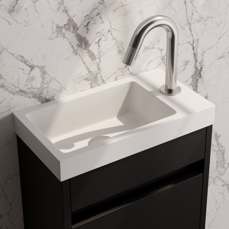BRAUER Brushed Carving opbouw fonteinkraan met gebogen uitloop RVS geborsteld PVD 5-NG-321
